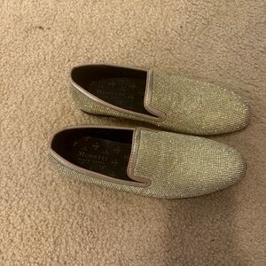 Moretti Black Label Men’s Gold Sparkle Dress Loafers Sz 7